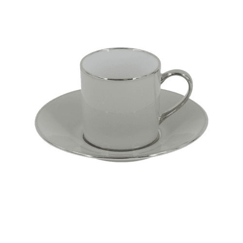Image showing the Sous Le Soleil Empire Coffee Cup & Saucer, 90ml, Matt Gold Classic Pearl Grey product.
