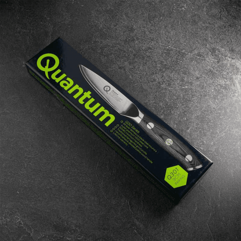 Q30 Series Damascus Steel Paring Knife, 9cm, Black