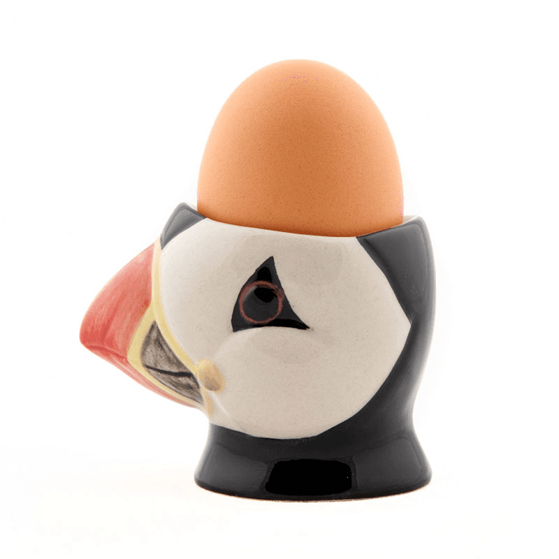 Puffin Egg Cup, H6cm, Black & White