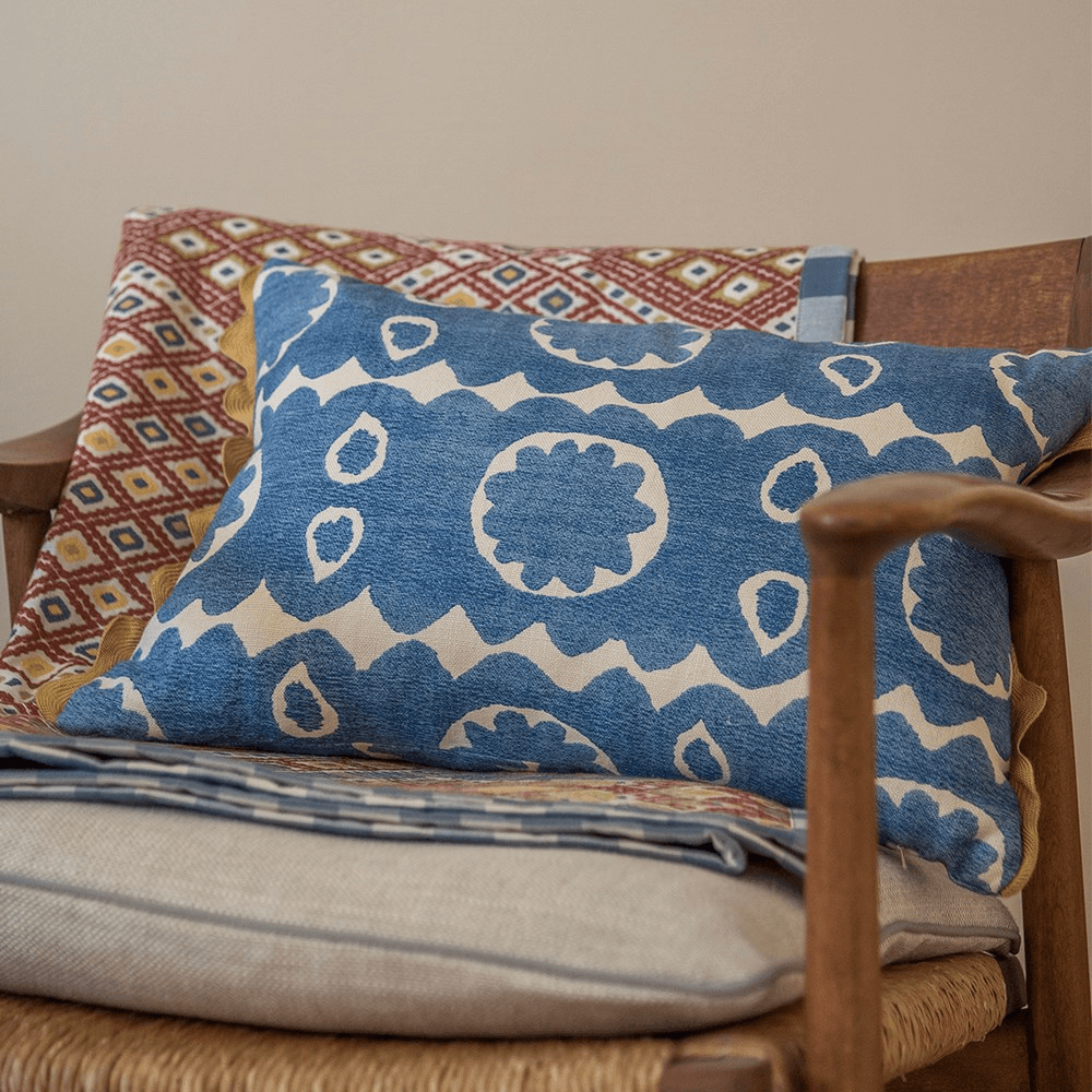 Osborne Cushion, 35 x 50cm, Blue