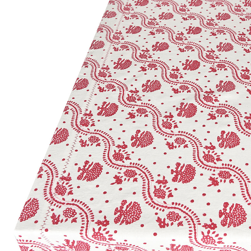 Kalee Linen Tablecloth, 170 x 250cm, Red
