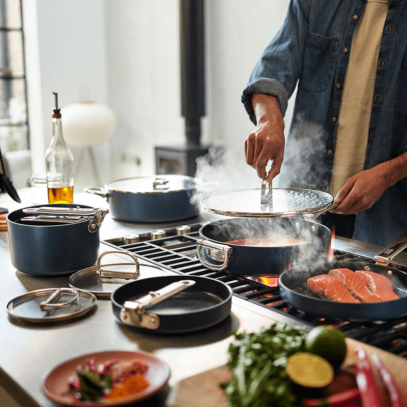 Space Folding Frying Pan, 28cm, Midnight Blue
