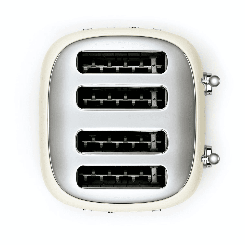 50's Retro 4 slice toaster - 4 slot, Cream