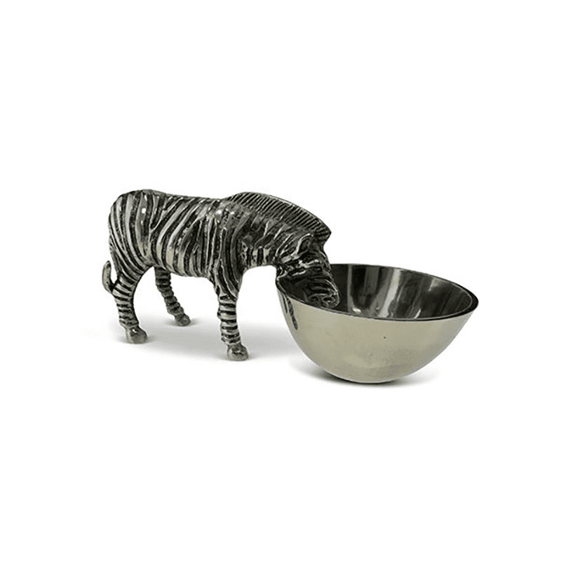 Wild Zebra Nibbles Bowl, L26 x W12 x H11.5cm, Silver