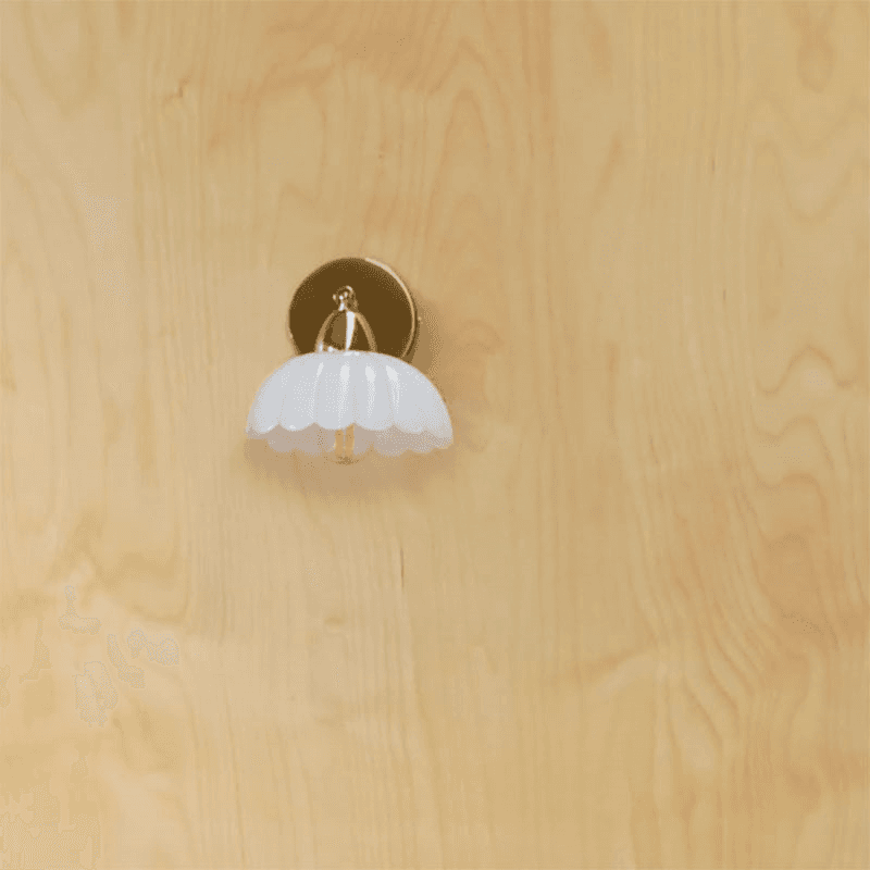 Flower Wall Light, H16cm, Opal