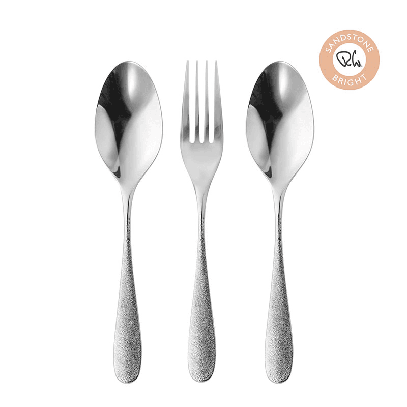 Sandstone 3 Piece Serving Set, Stainless Steel