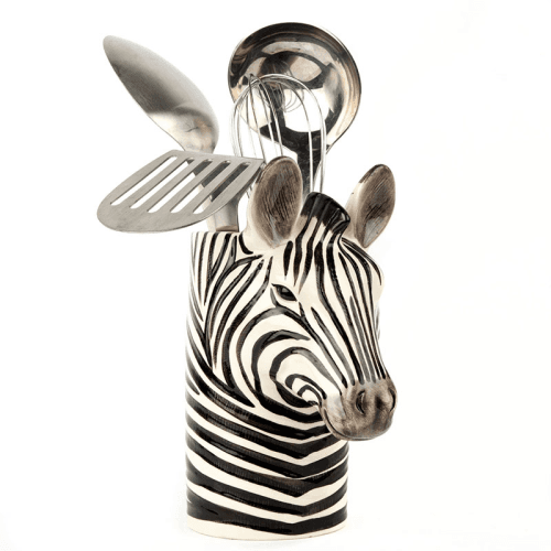 Image showing the Zebra Utensil Pot, H22cm, Black/White product.