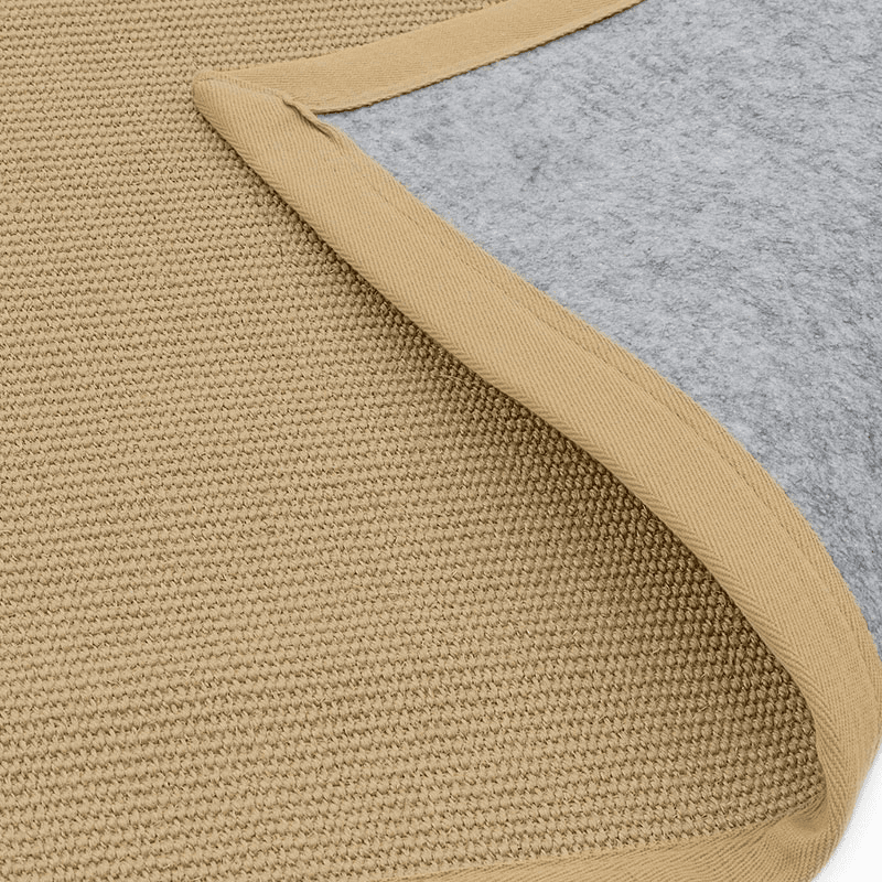 Sisal linen border runner, 120 x 180cm, linen