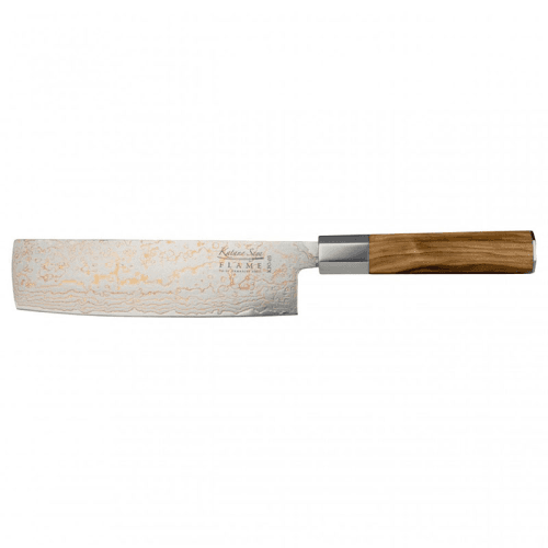 Image showing the Flame Nakiri Knife, 18cm, Olive Wood product.