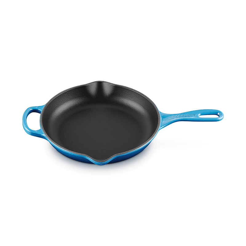 Signature Cast Iron Skillet with Metal Handle, 23cm, Azure