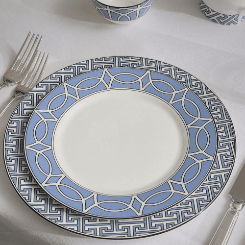 Image showing the Loop Set of 2 Dessert Plate, D21cm, Cornflower Blue product.