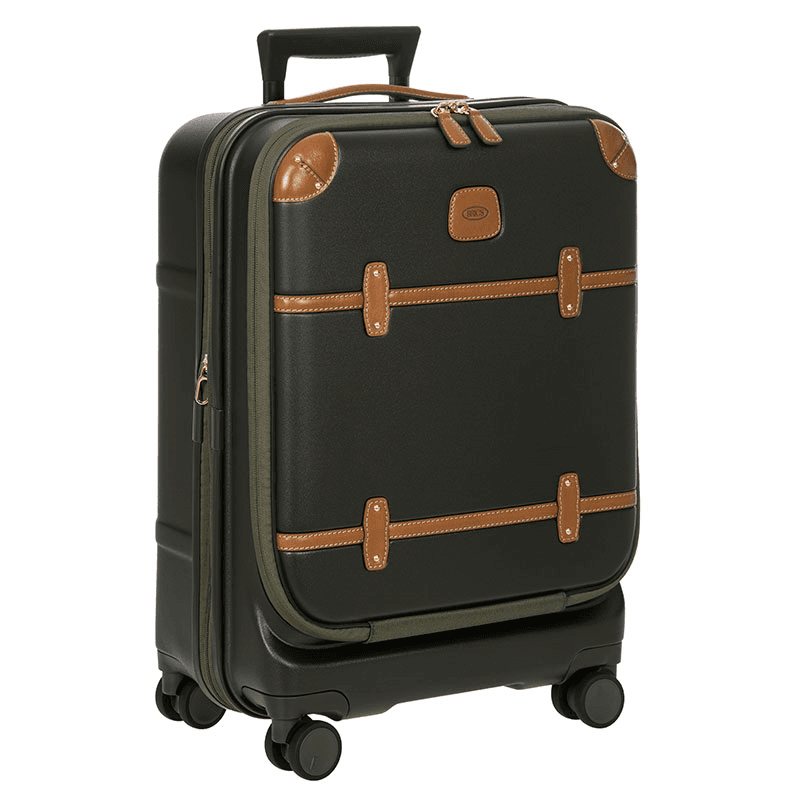Bellagio Carry-On Suitcase with Front Pocket, H55 x L38 x W23/27cm, Olive