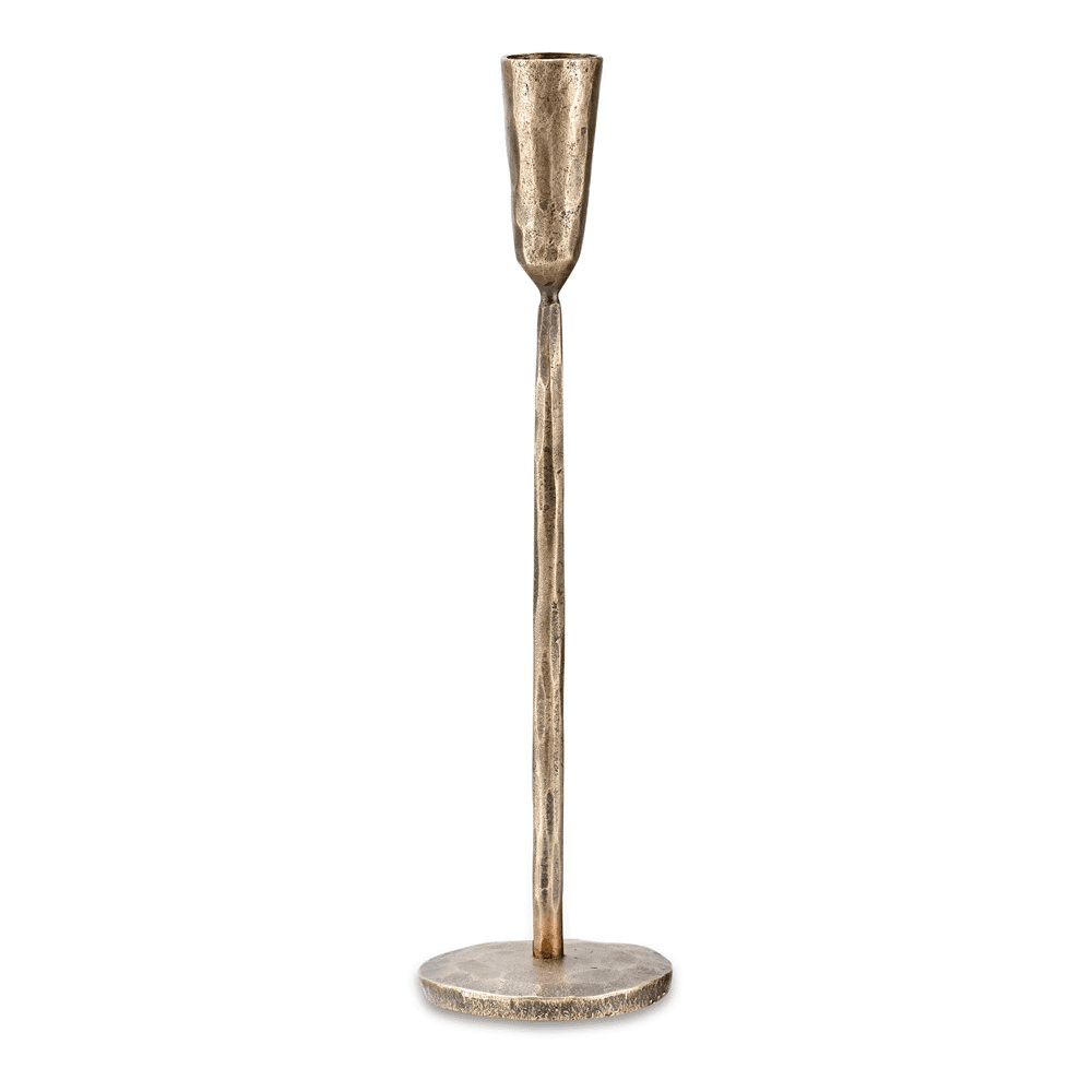 Mbata Candlestick Medium, H30cm, Antique Brass