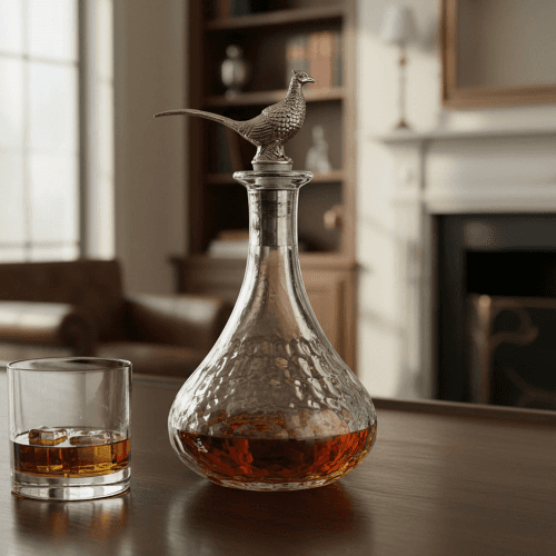 Image showing the Pheasant Decanter & Stopper, 28 x 15cm, Silver product.