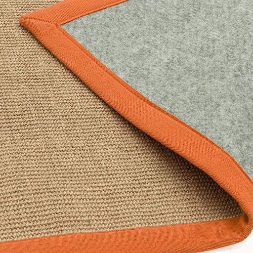 Image showing the Sisal linen border runner, 120 x 180cm, orange product.