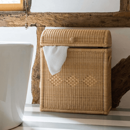 Image showing the Chest Rattan Laundry Basket, H70cm, Natural product.