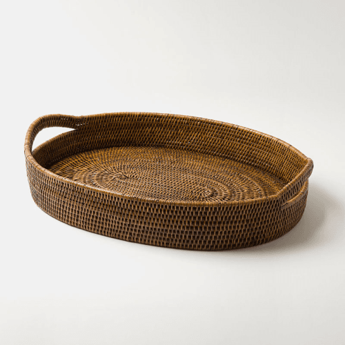 Image showing the Pegu Rattan Tray, 55 x 40cm, Brown product.