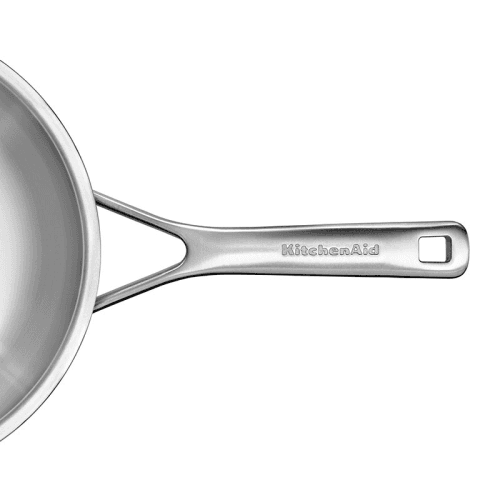 Image showing the MultiPly Stainless Steel Open Frying Pan, 28cm, Silver product.