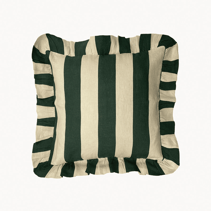 Wide Stripe Cushion Cover, 45 x 45 cm, Forset Green
