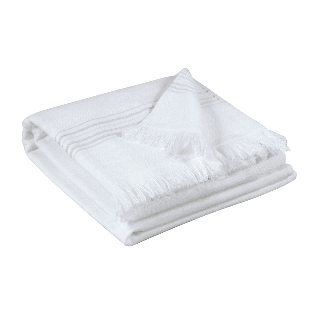 Cancun Pair of hammam towels, 90 x 180cm, Neige
