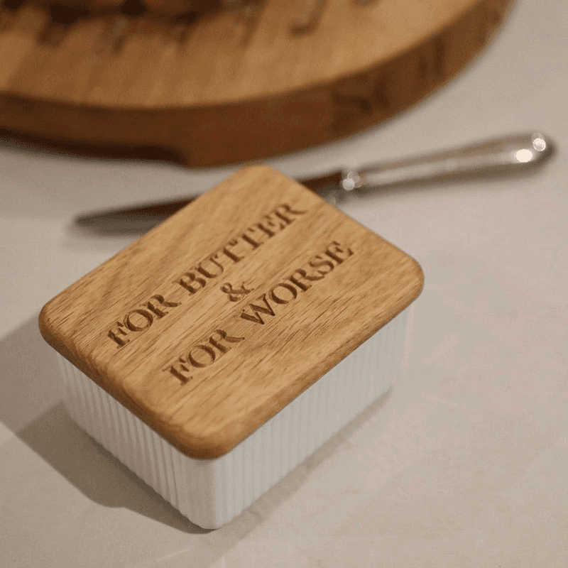 For Butter & For Worse Butter dish, 11.5 x 9.5 x 5cm, Oak