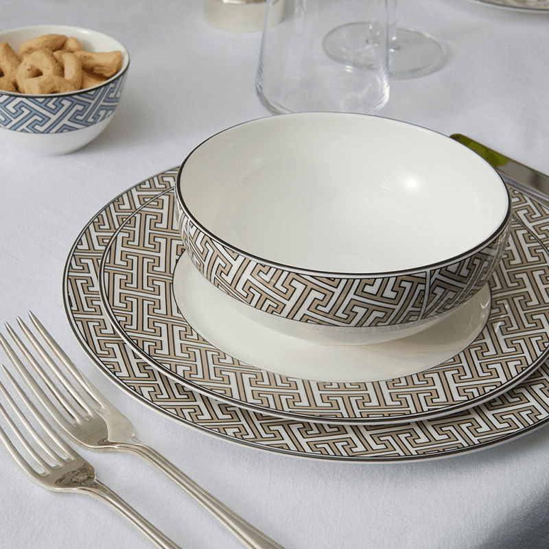Maze Set of 2 Dessert Plate, D21cm, Truffle