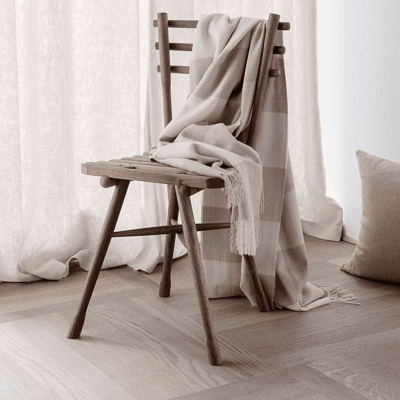 Whisper Plaid Throw, H200cm x W130cm, Beige/White