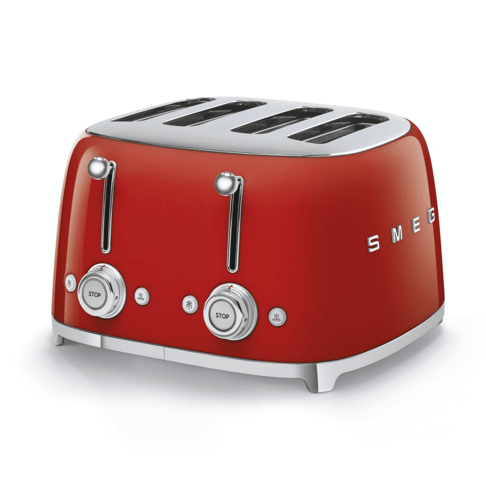 50's Retro 4 slice toaster - 4 slot, Red