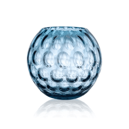 Image showing the Kugel Vase, H16cm, Blue Smoke product.