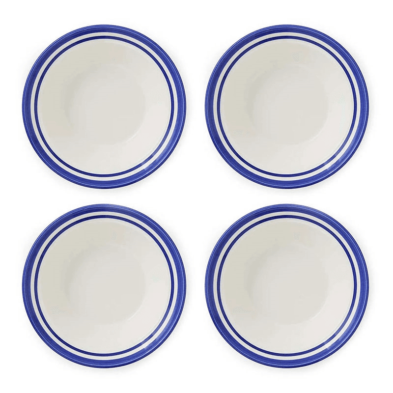 Potter's Stripe Set of 4 Oatmeal Bowls, D16.5cm, Blue