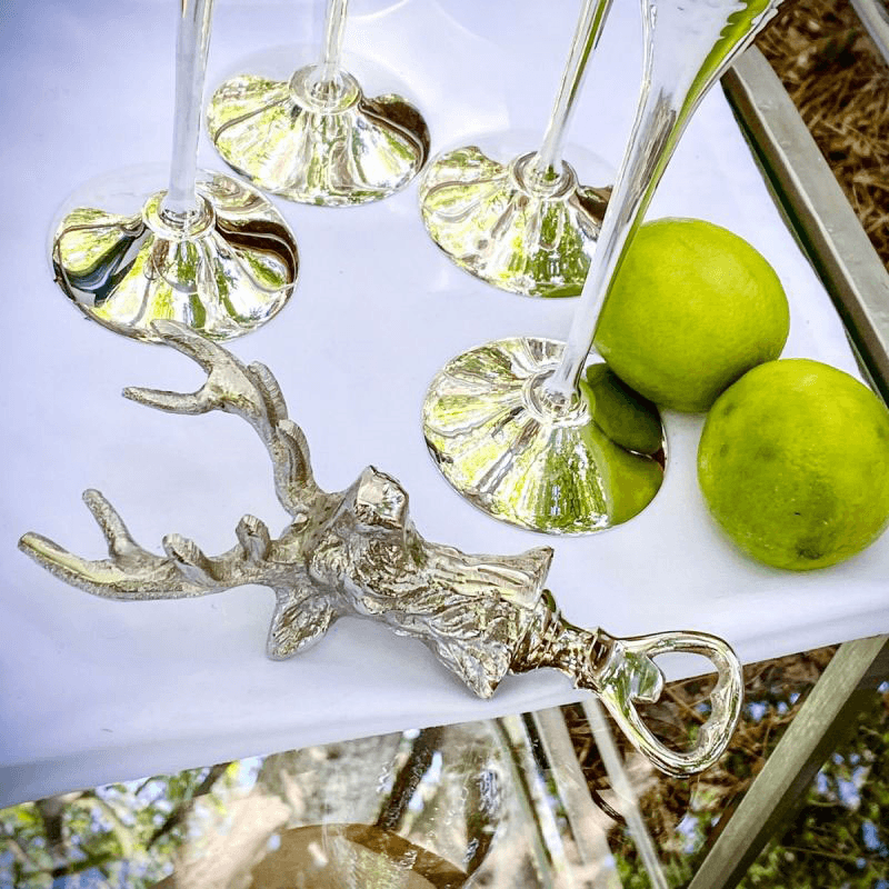 Stag Bottle Opener, L16 x W7 x D5cm, Silver