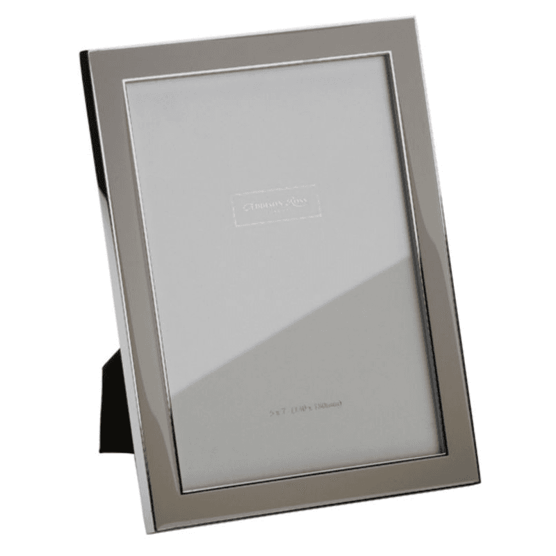 Enamel Range Photograph frame, 5 x 7" with 15mm border, Taupe With Silver Plate