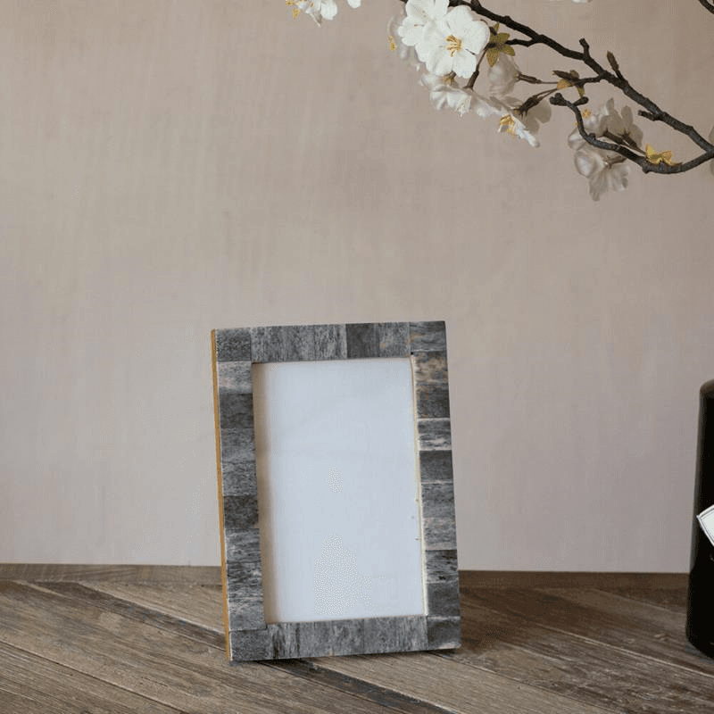 Bone Photo Frame, 6 x 4", Gray