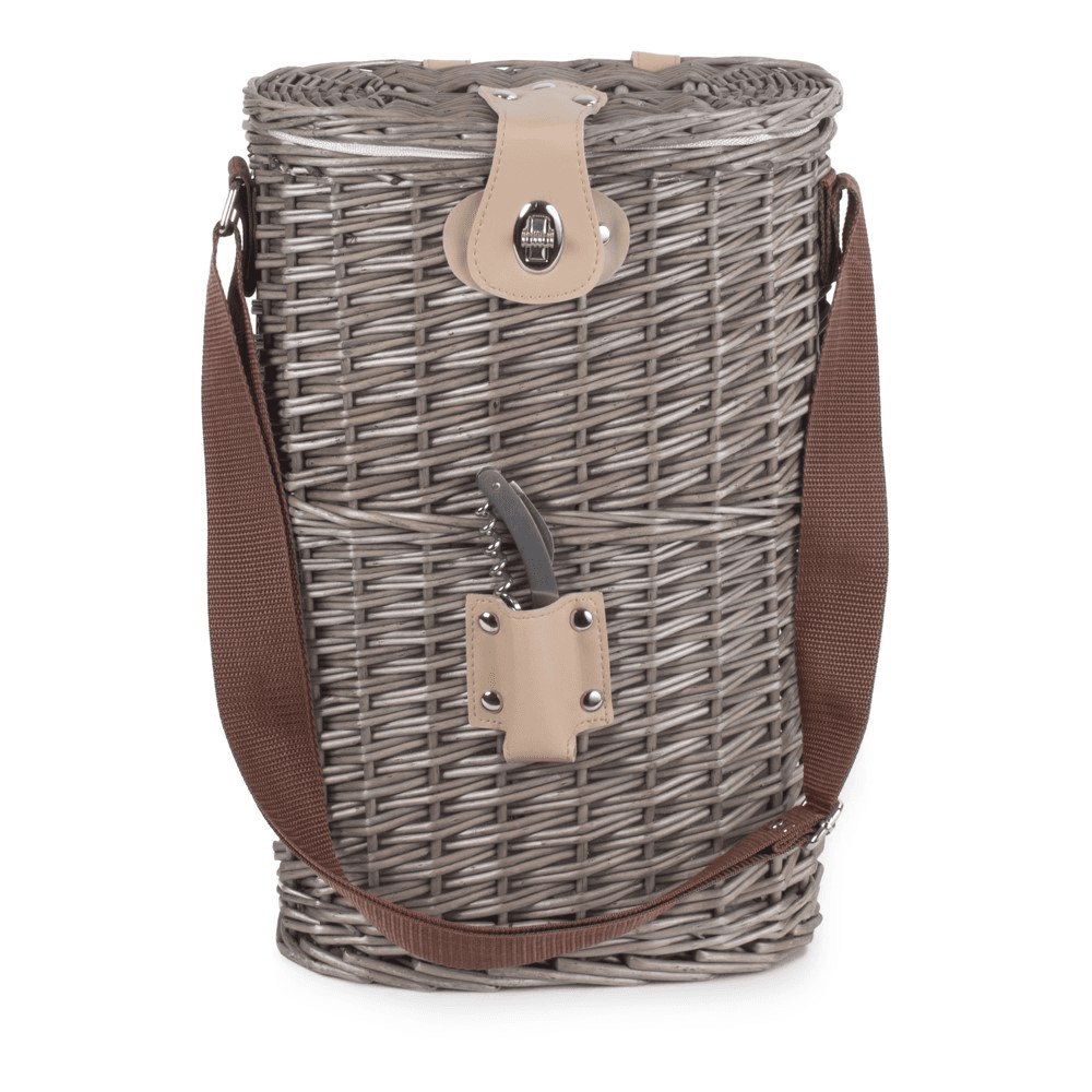 Insulated Carry basket - 2 Bottle, 26 x 15 x 37cm, Brown