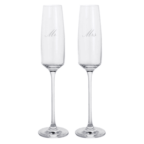 Image showing the Mr & Mrs Elevate Set of Two Flutes, 170ml, Clear product.