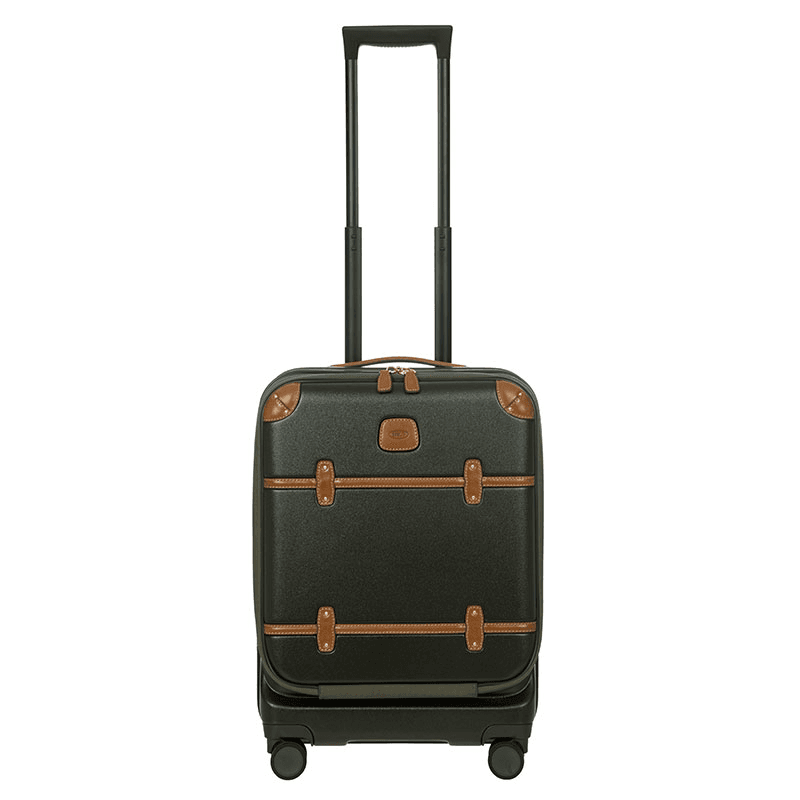 Bellagio Carry-On Suitcase with Front Pocket, H55 x L38 x W23/27cm, Olive