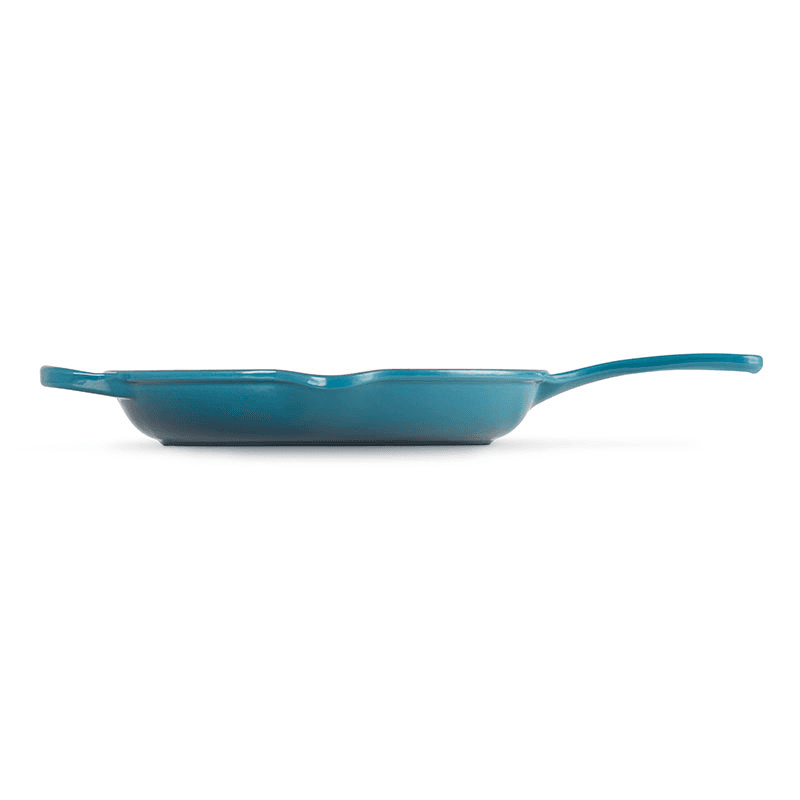 Deep Teal Cast Iron Round Skillet, 26cm