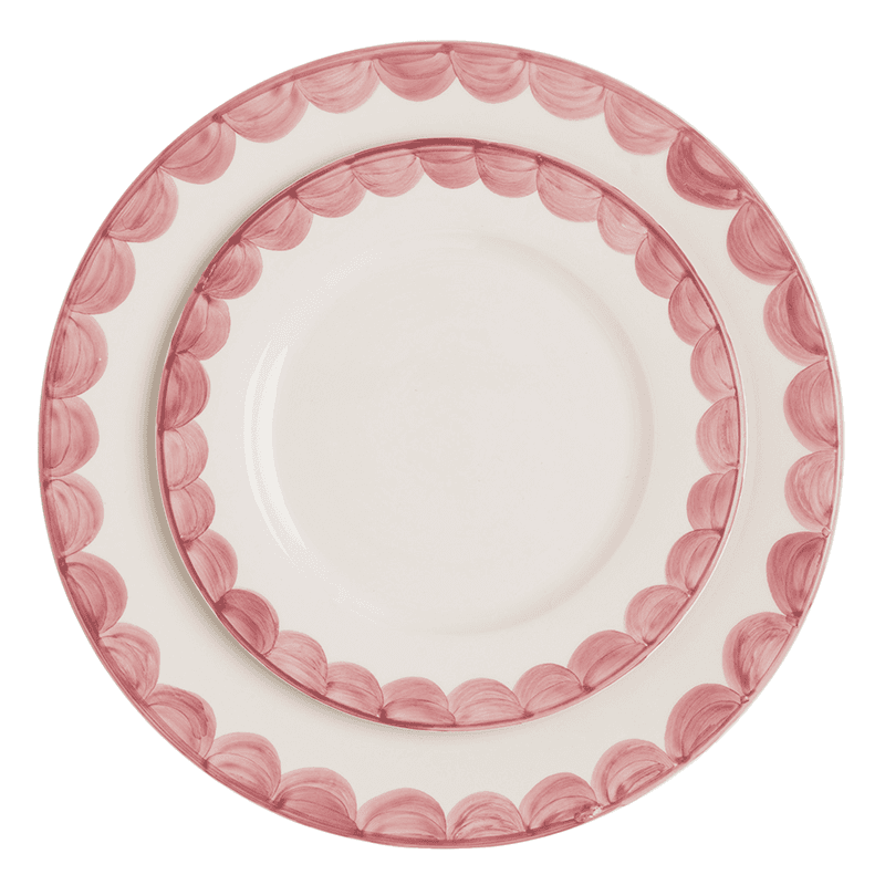 Scallop Set of 2  Dinner Plates, 28cm, Pink