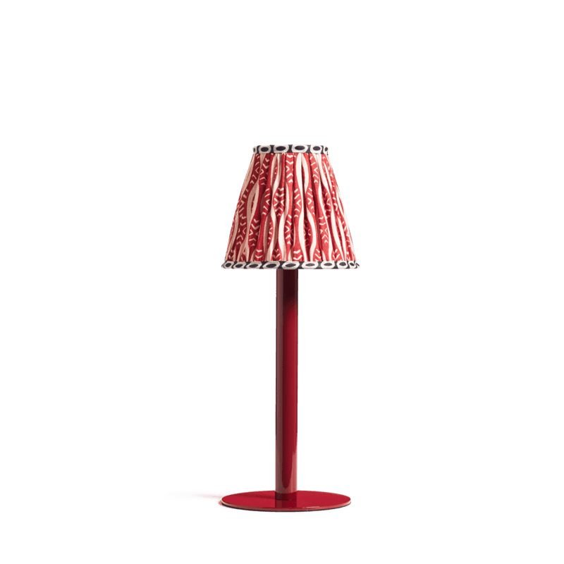 Ziara Wireless Table Lamp and Roa Shade, H48cm, Red