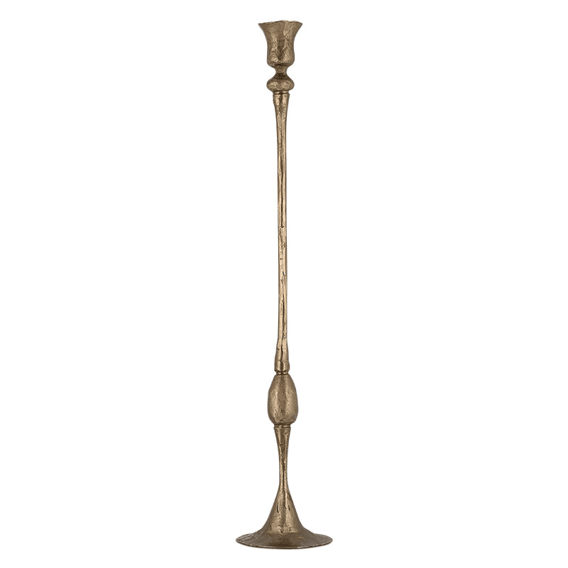 Chaipat Candlestick, H50cm, Antique Brass