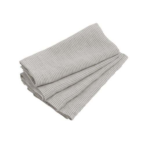 Image showing the Sid Stripe Set of 4 Napkins, 47 x 47cm, Natural product.