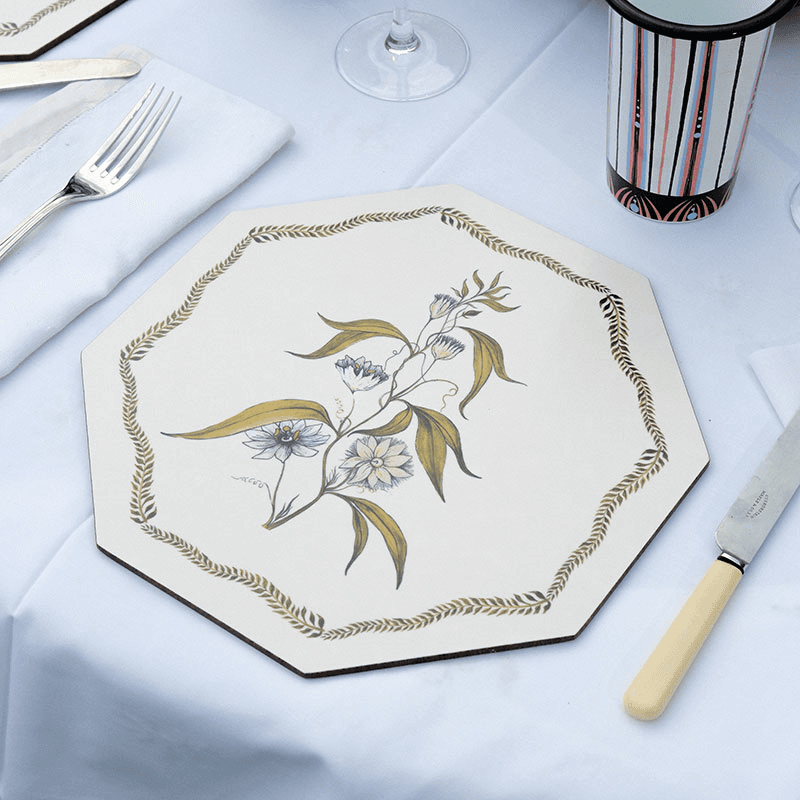 Bell Hutley Table Mat, 28cm x 28cm, Clematis Flower