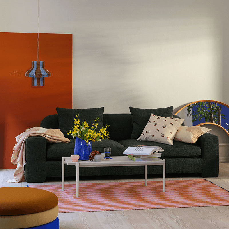 Diana Lampshade, D28 x H28cm, Caramel Brown & Serenity Light Blue