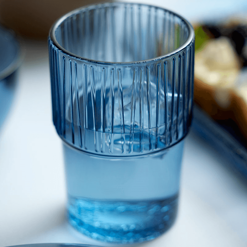 Kusintha Set of 4 Cafe Glasses, 380ml, Blue