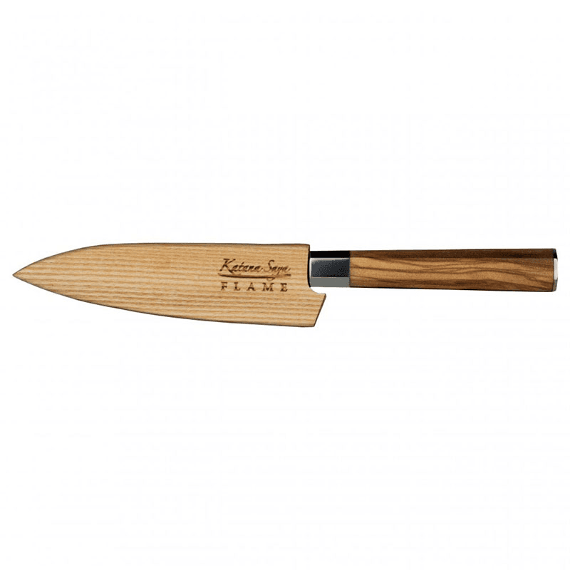 Flame Utility Knife, 12cm, Olive Wood