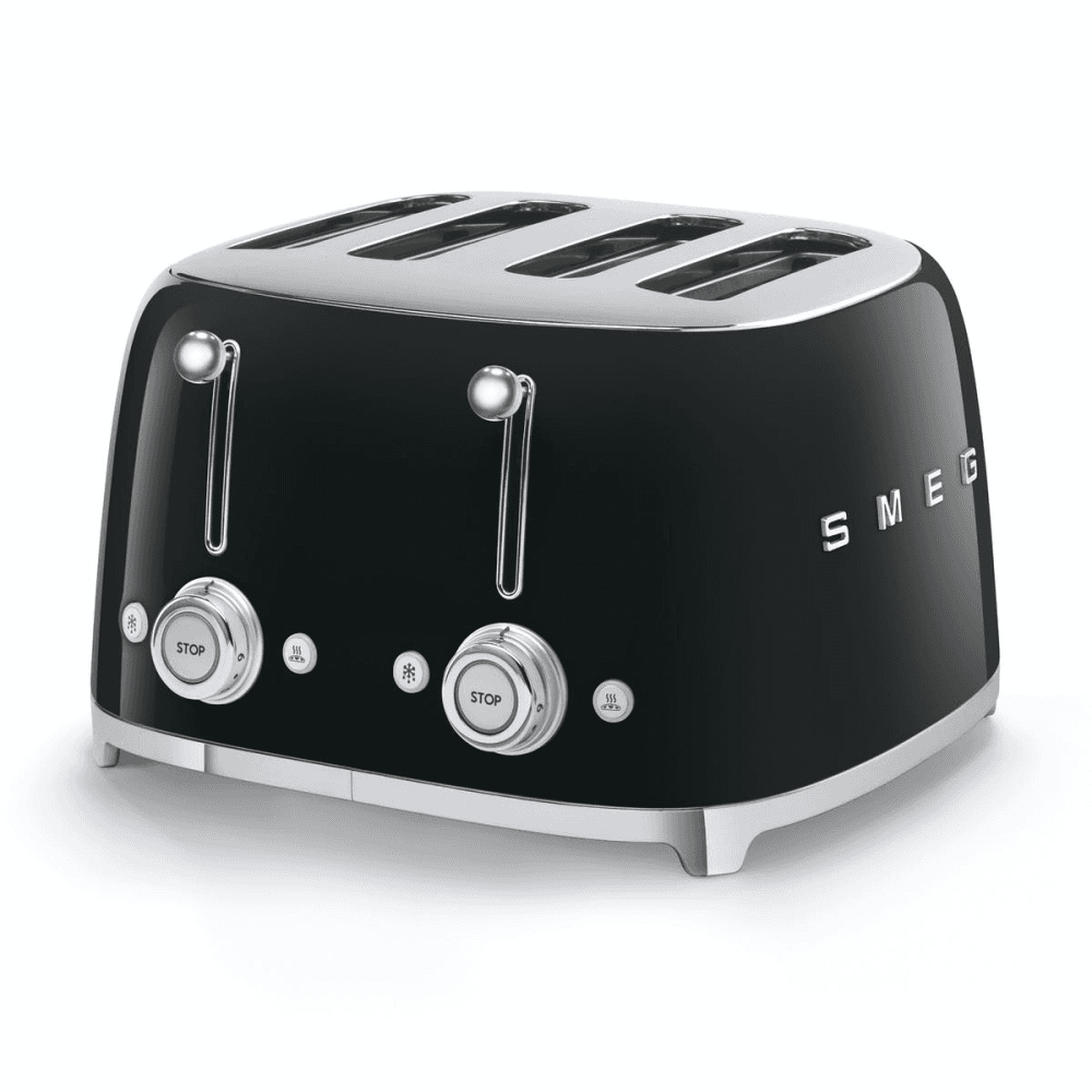 50's Retro 4 slice toaster - 4 slot, Black