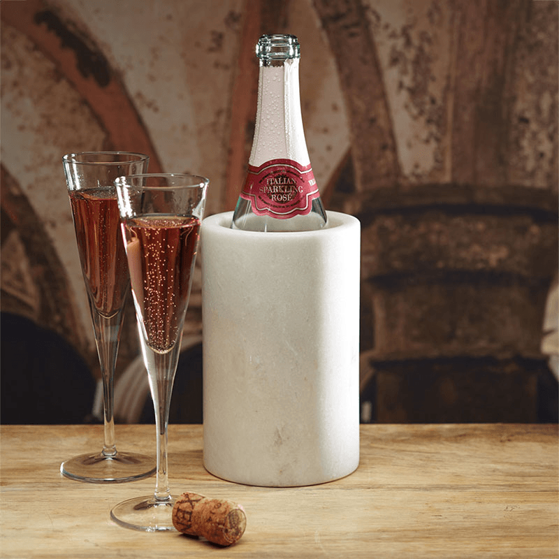 Marble Wine Cooler, H19, White