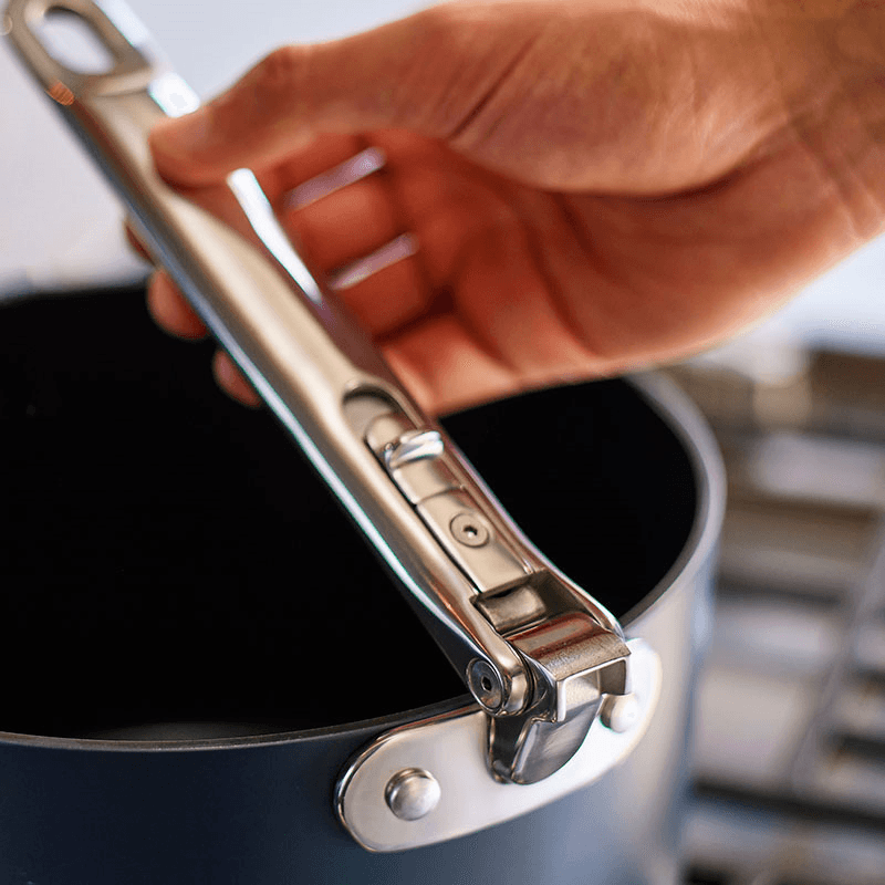 Space Folding Saucepan & Lid, 23cm, Midnight Blue