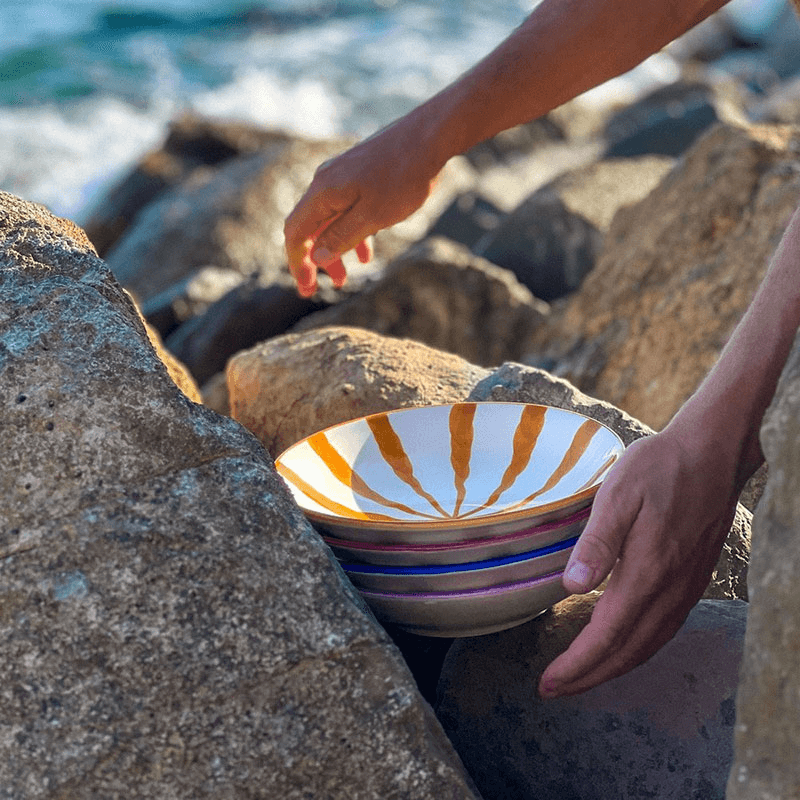 Wave Set of 4 Pasta Bowls, D21cm, Multi