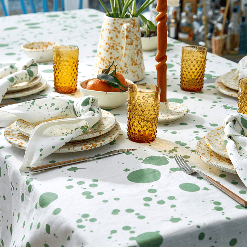 Splatter Set of 4 Napkins, W50 x L50cm, Smoke Green